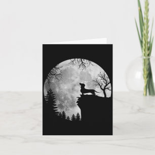 Funny Dachshund And Moon Halloween Dog Lover Costu Card