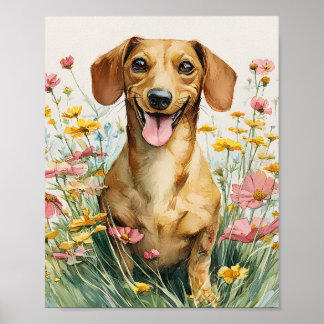 Funny Dachshund Art Print – Cute Sausage Dog Poste