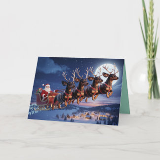 Funny Dachshund Christmas Holiday Card