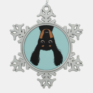 Funny Dachshund Christmas Humorous Dog Holiday Snowflake Pewter Christmas Ornament