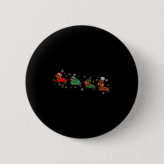 Funny Dachshund Christmas Parade  2 Inch Round Button (Front)