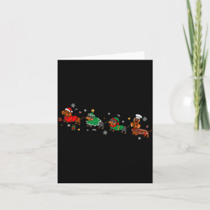Funny Dachshund Christmas Parade  Card