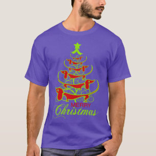 Funny Dachshund Christmas Tree Cute Dachshund Love T-Shirt