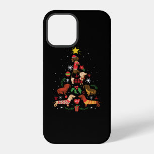 Funny Dachshund Christmas Tree iPhone 12 Pro Case