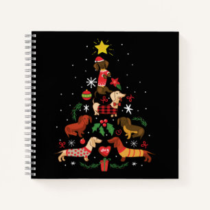 Funny Dachshund Christmas Tree Notebook
