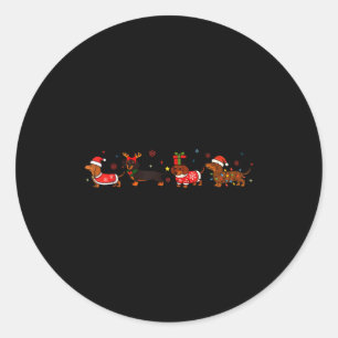 Funny Dachshund Christmas Weenie Dog Lover Cute Me Classic Round Sticker