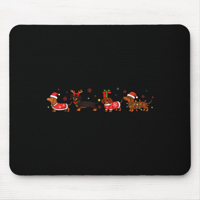 Funny Dachshund Christmas Weenie Dog Lover Cute Me Mouse Pad (Front)