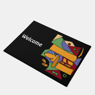 Funny Dachshund Dog Abstract Doormat