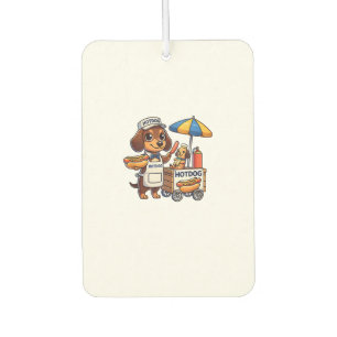 Funny Dachshund Dog Doxie Sausage Hotdog Sandwich Air Freshener