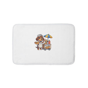 Funny Dachshund Dog Doxie Sausage Hotdog Sandwich Bath Mat