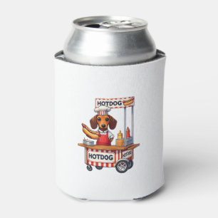 Funny Dachshund Dog Hotdog Sandwich Weenie Sausage Can Cooler