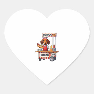 Funny Dachshund Dog Hotdog Sandwich Weenie Sausage Heart Sticker