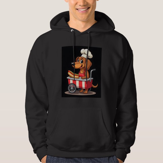 Funny Dachshund Dog Hotdog Sandwich Weenie Sausage Hoodie (Front)