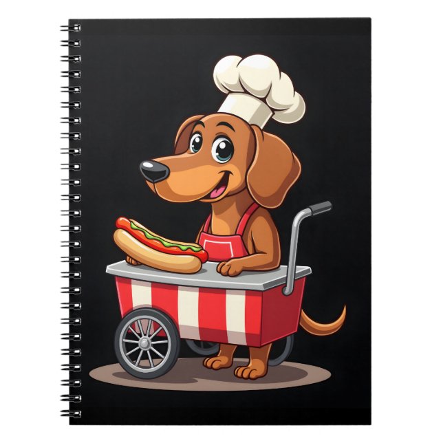 Funny Dachshund Dog Hotdog Sandwich Weenie Sausage Notebook (Front)