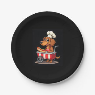 Funny Dachshund Dog Hotdog Sandwich Weenie Sausage Paper Plate