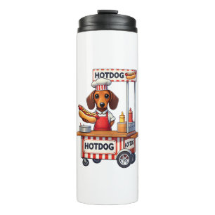Funny Dachshund Dog Hotdog Sandwich Weenie Sausage Thermal Tumbler
