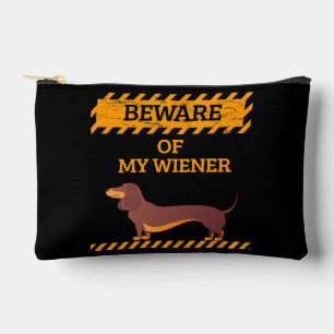 Funny Dachshund Dog Lover Beware of My Wiener Accessory Pouch