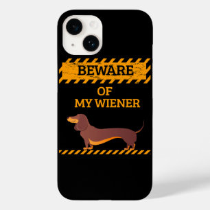 Funny Dachshund Dog Lover Beware of My Wiener Case-Mate iPhone 14 Case