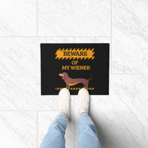 Funny Dachshund Dog Lover Beware of My Wiener Doormat