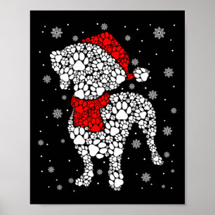 Funny Dachshund Dog Paws Santa Hat Christmas Xmas  Poster