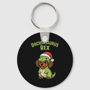 Funny Dachshund Dog T-rex Costume Christmas Kids B Keychain