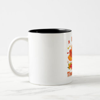 Funny Dachshund Dog Thanksgiving Fall Autumn Two-Tone Coffee Mug