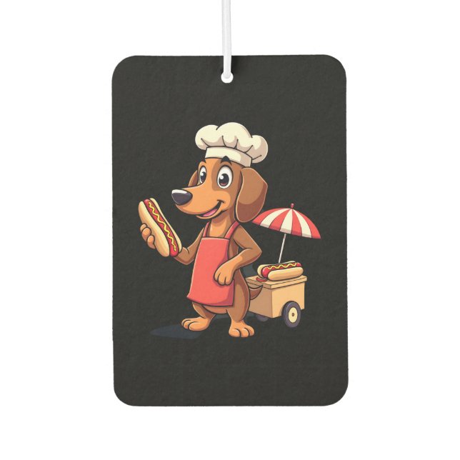 Funny Dachshund Dog Weenie Sausage Hotdog Sandwich Air Freshener (Front)