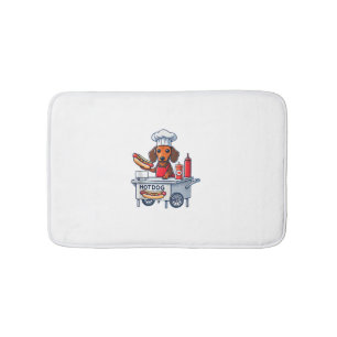 Funny Dachshund Dog Weenie Sausage Hotdog Sandwich Bath Mat