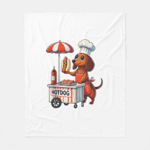 Funny Dachshund Dog Weenie Sausage Hotdog Sandwich Fleece Blanket