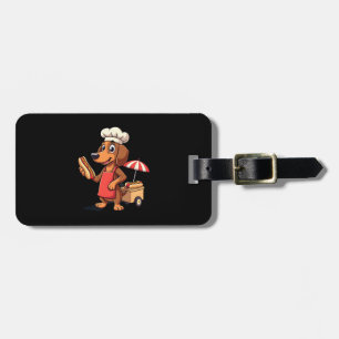 Funny Dachshund Dog Weenie Sausage Hotdog Sandwich Luggage Tag