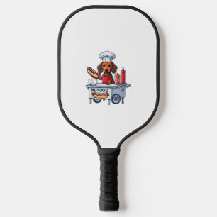 Funny Dachshund Dog Weenie Sausage Hotdog Sandwich Pickleball Paddle