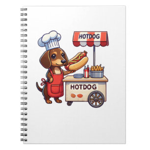Funny Dachshund Dog Weiner Sausage Hotdog Sandwich Notebook