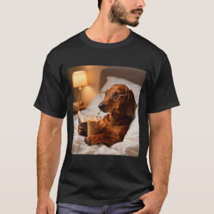 Funny dachshund drinking iced coffee lover humour  T-Shirt