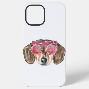 Funny Dachshund Face Hippie Dog iPhone 12 Pro Max Case
