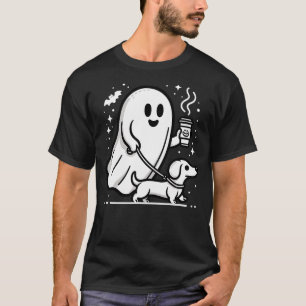 Funny Dachshund Ghost Halloween Spooky Season Ween T-Shirt