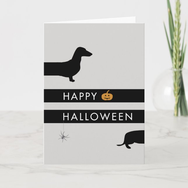 Funny Dachshund Halloween Card (Front)