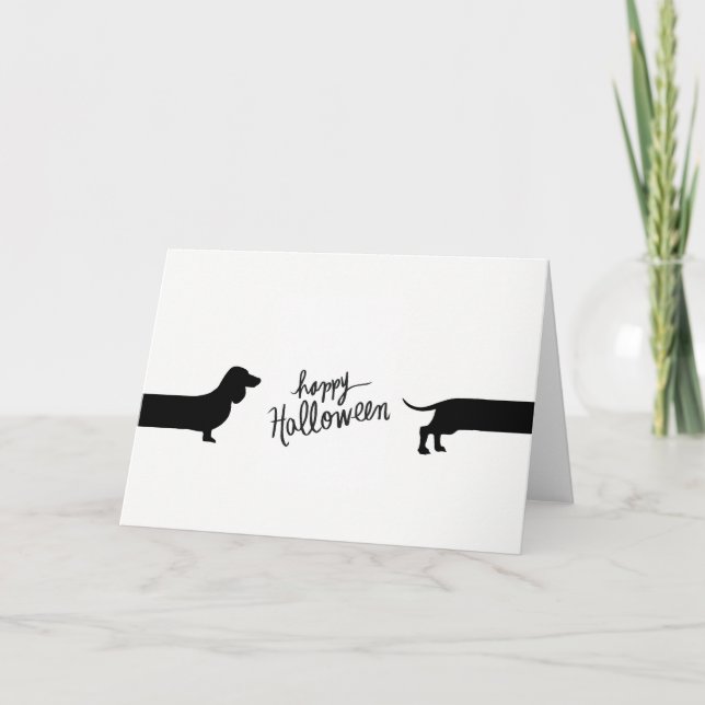 Funny dachshund Halloween Card (Front)