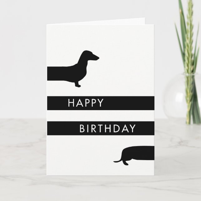 Funny Dachshund Happy Birthday Card (Front)