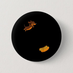 Funny dachshund hotdog high-dive wiener meme 2 inch round button