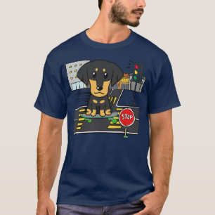Funny Dachshund Is On A Skateboard T-Shirt