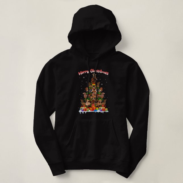 Funny Dachshund Merry Christmas Tree Shirt Ornamen (Design Front)