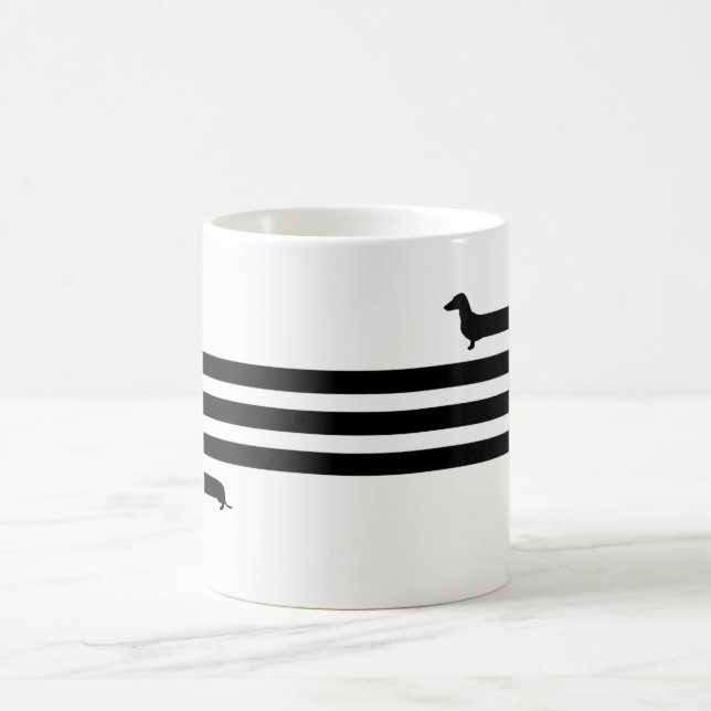 Funny dachshund mug black (Center)