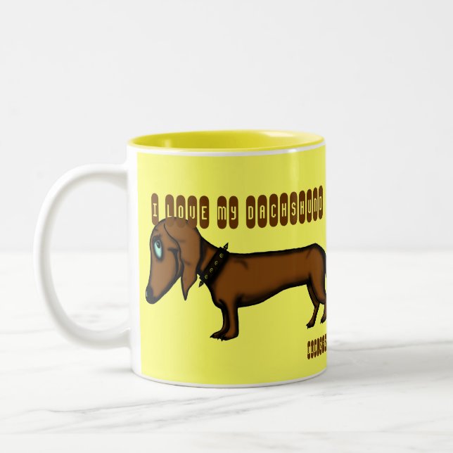Funny dachshund mug design (Left)