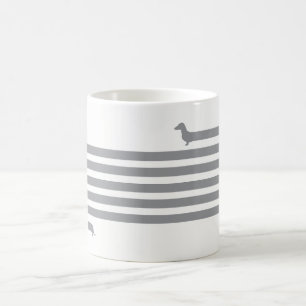 Funny dachshund mug grey