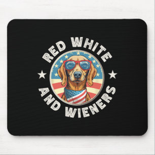Funny Dachshund Red White And Wieners Weiner Dog 4 Mouse Pad