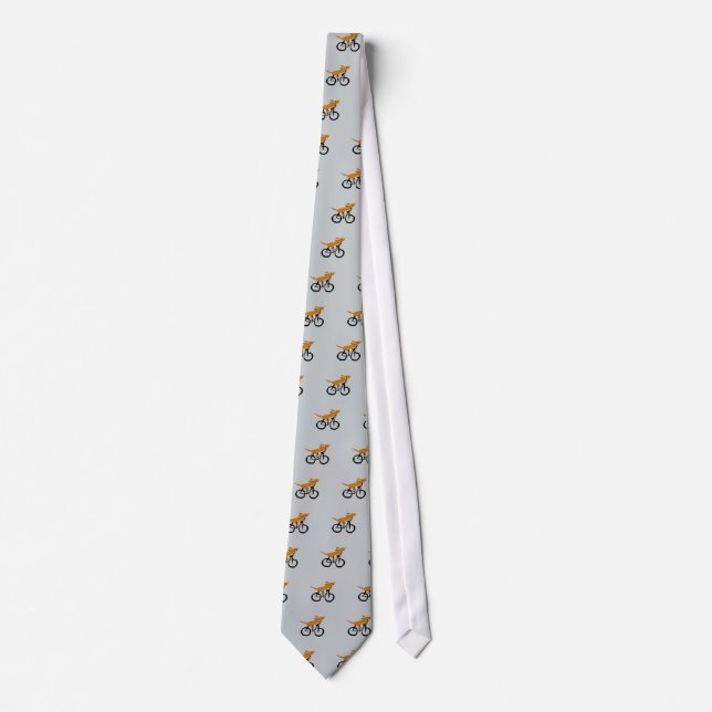 Funny Dachshund Riding Bicycle Tie (Front)