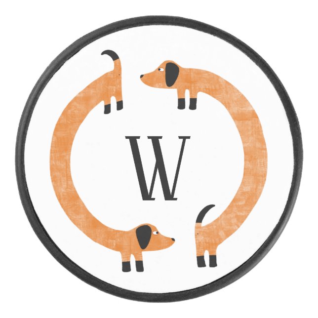 Funny Dachshund Saucisse Chien Monogramme (Devant)
