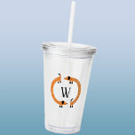 Funny Dachshund Sausage Dog Monogram Acrylic Tumbler<br><div class="desc">Cute and funny dachshund,  sausage dogs or wiener dogs in perpetual motion.
Customize by changing or removing the initial.</div>
