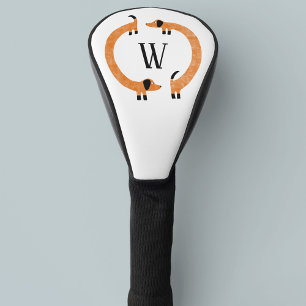 Funny Dachshund Sausage Dog Monogram Golf Head Cover