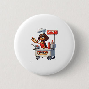 Funny Dachshund Sausage Dog Weenie Hotdog Sandwich 2 Inch Round Button